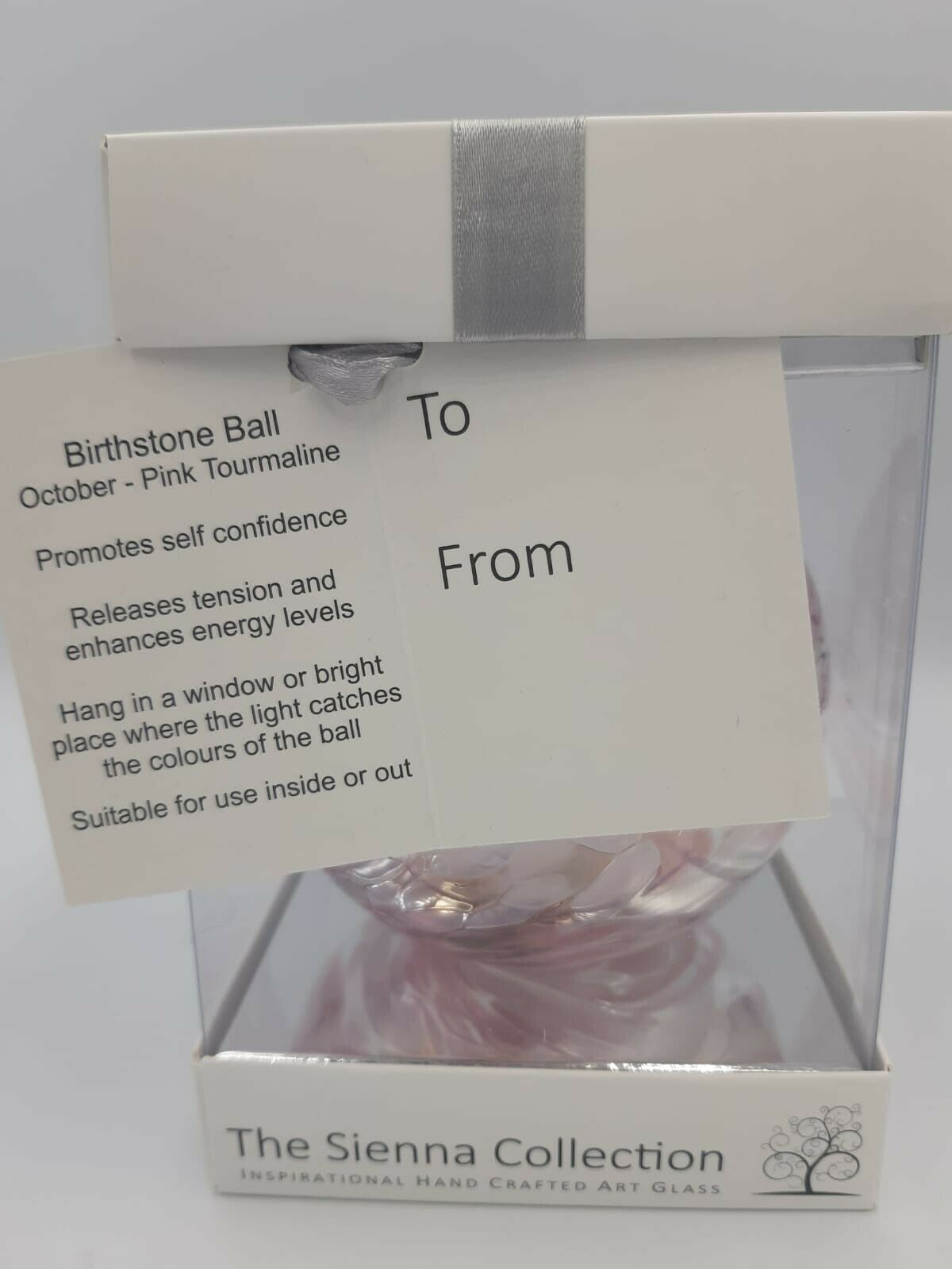Sienna Glass Birthstone Ball 10cm- October