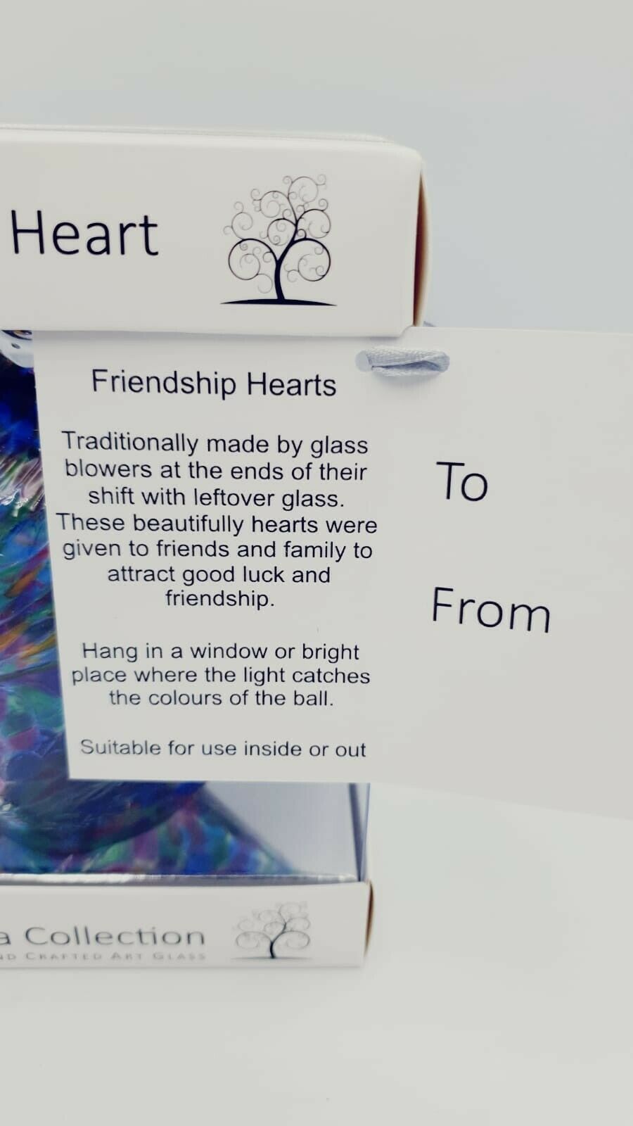 Glass Hanging Friendship Heart - MUTU 12cm