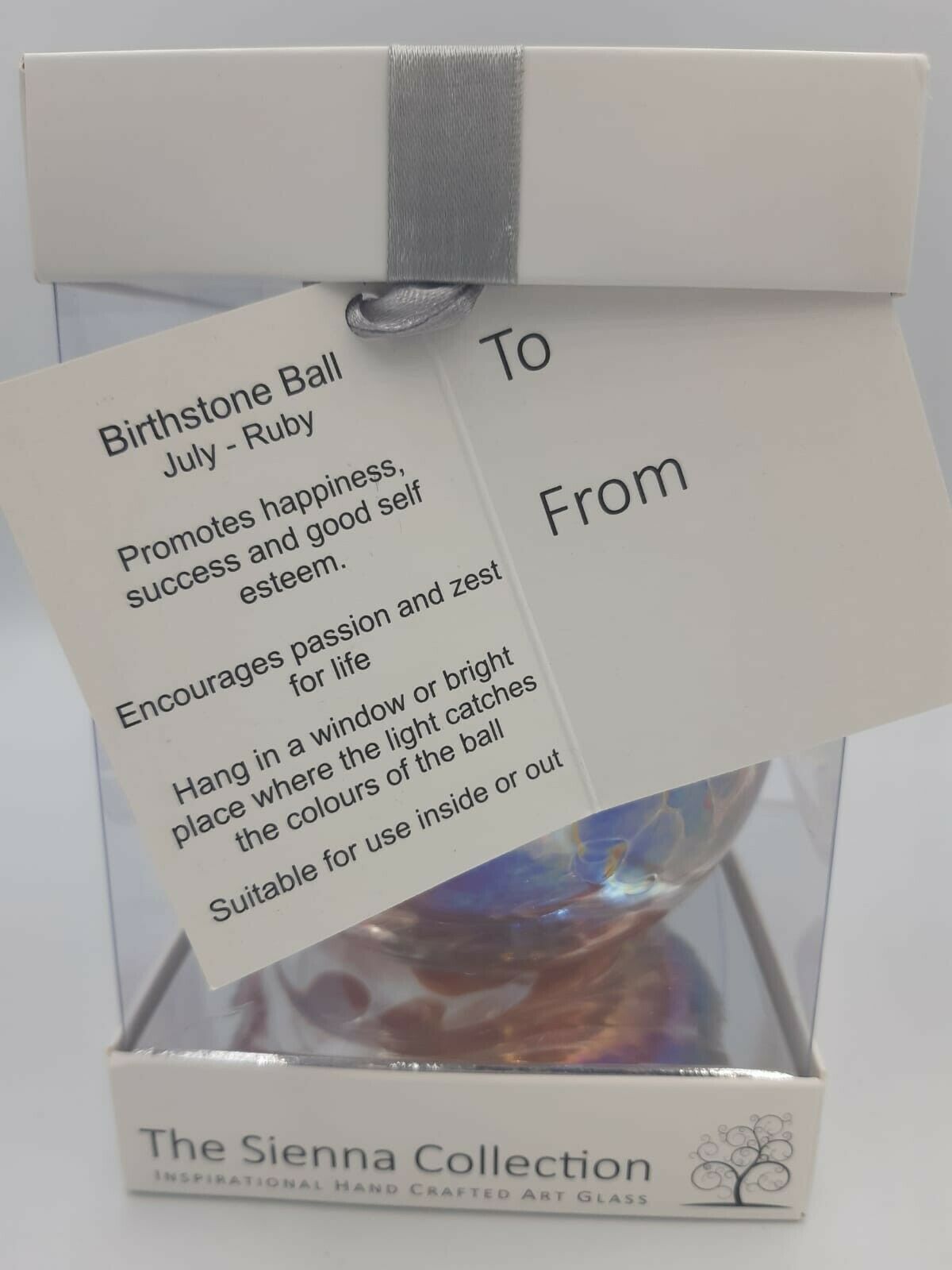 Sienna Glass Birthstone Ball 10cm- July