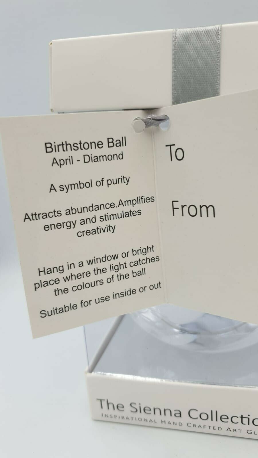 Sienna Glass Birthstone Ball 10cm - April