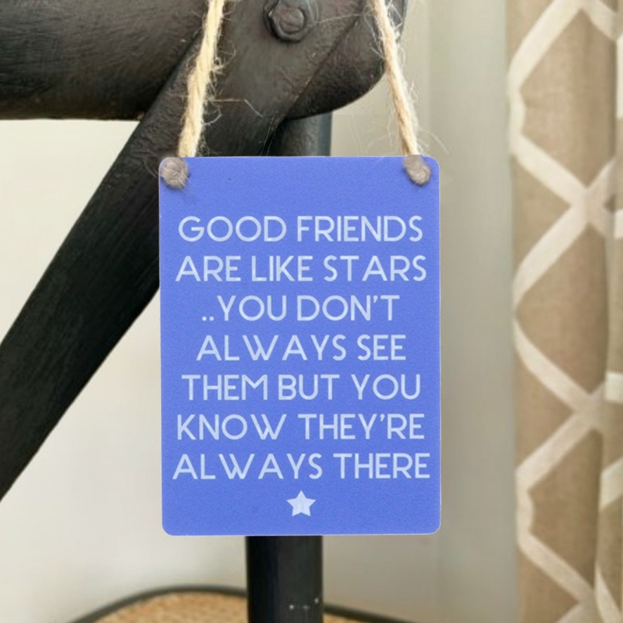 Mini Metal Sign - Good Friends Stars