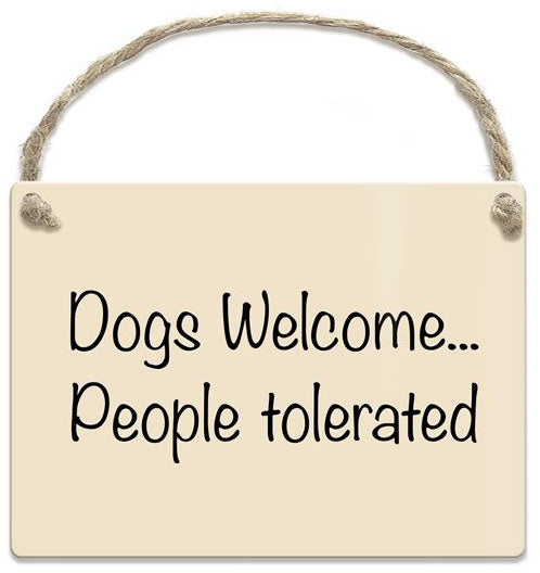 Mini Metal Sign - Dogs Welcome