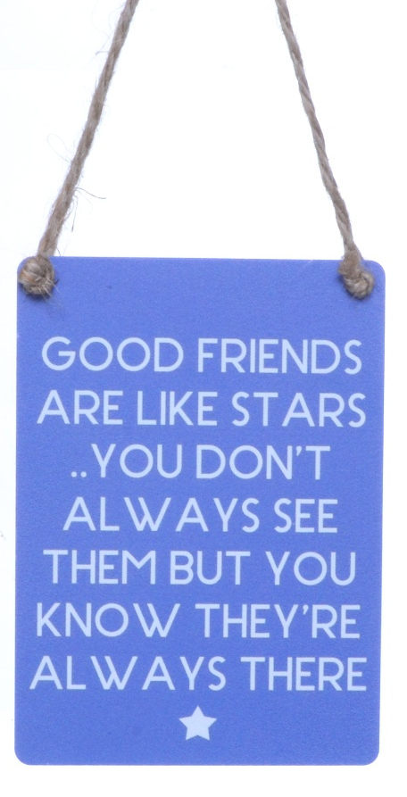 Mini Metal Sign - Good Friends Stars