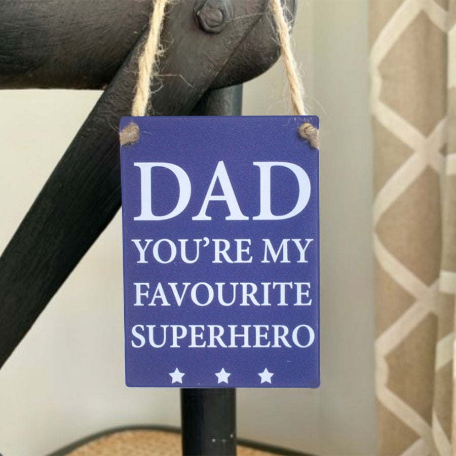 Mini Metal Sign - Dad Superhero