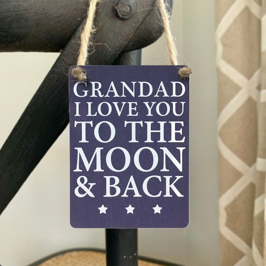 Mini Metal Sign - Grandad Moon