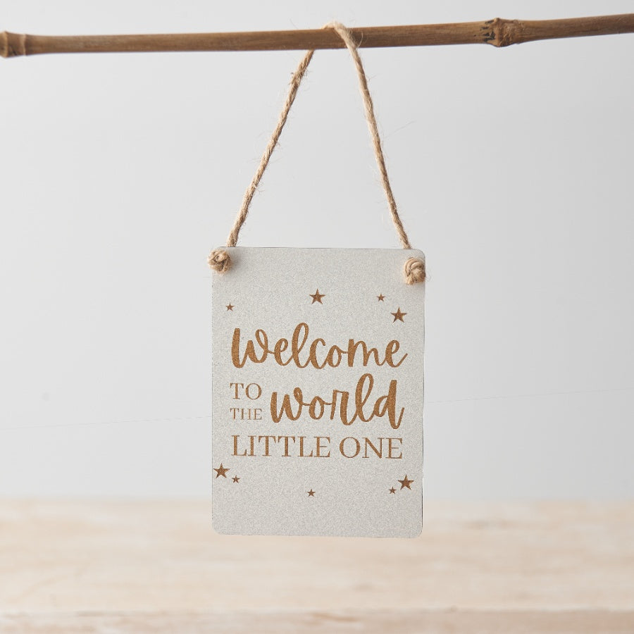 Mini Metal Sign - Welcome To The World