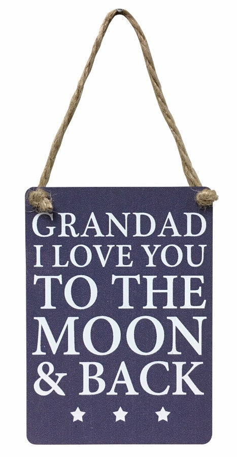 Mini Metal Sign - Grandad Moon