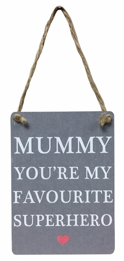 Mini Metal Sign - Mum Superhero