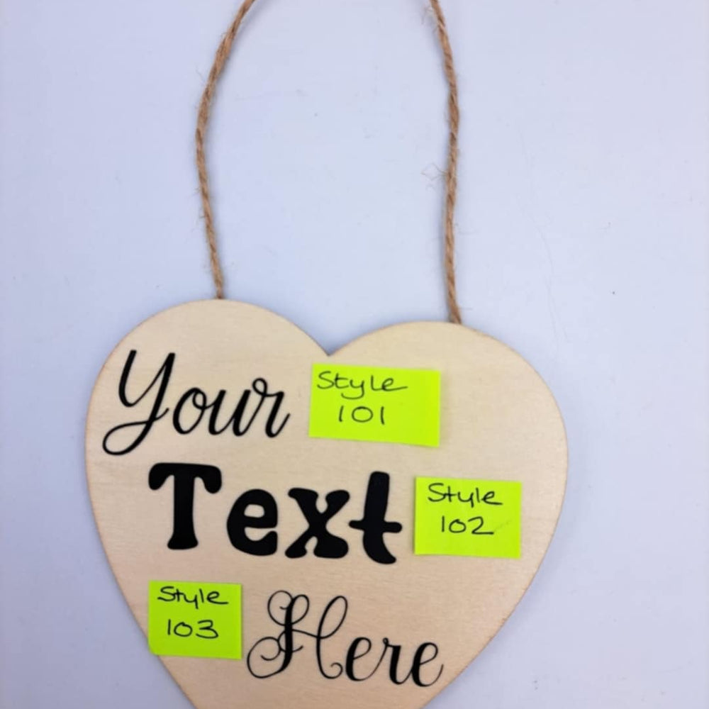 Personalised Heart Hanging Sign