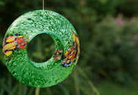 Glass Hanging Feeder - Green