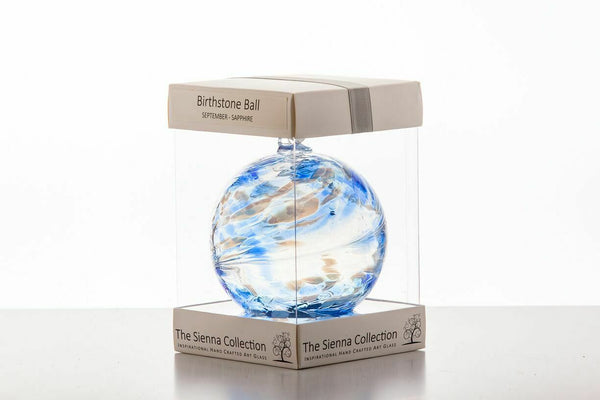 Sienna Glass Birthstone Ball 10cm- September