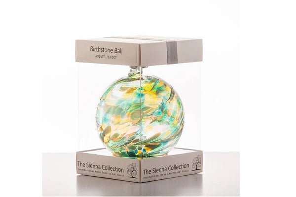 Sienna Glass Birthstone Ball 10cm- August
