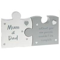 Double Jig Saw Plaque - Mum & Dad