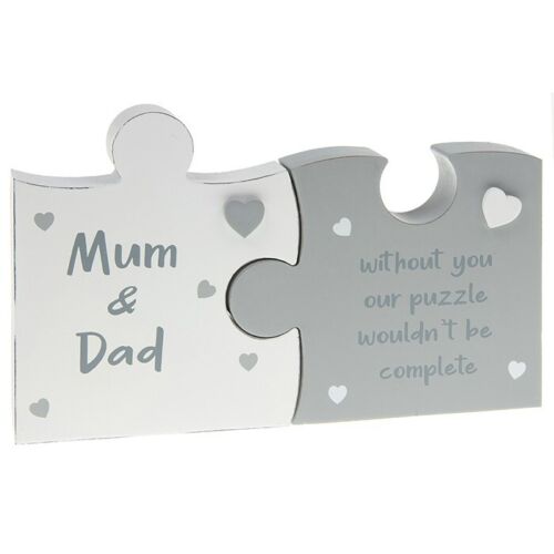 Double Jig Saw Plaque - Mum & Dad