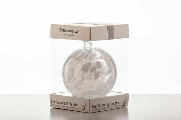 Sienna Glass Birthstone Ball 10cm - April