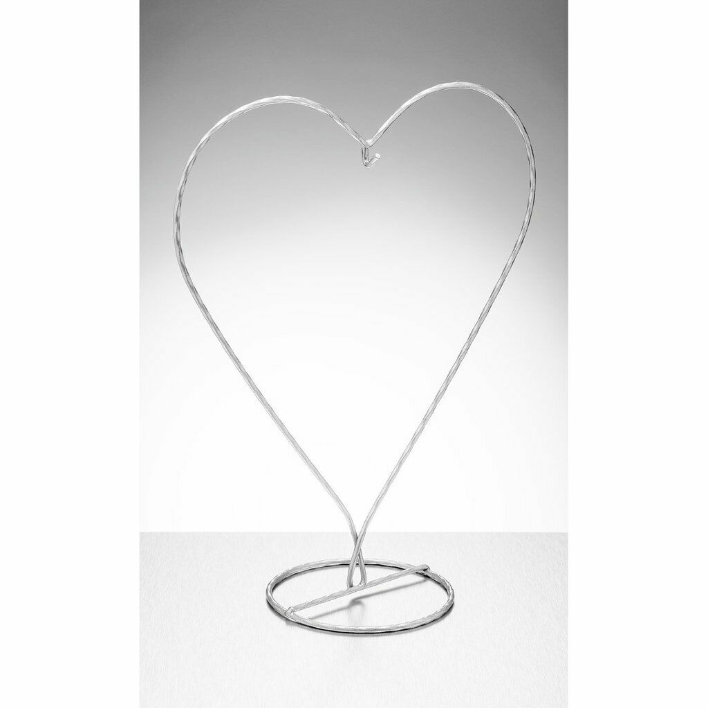 Heart Shaped Display Metal Stand - Silver