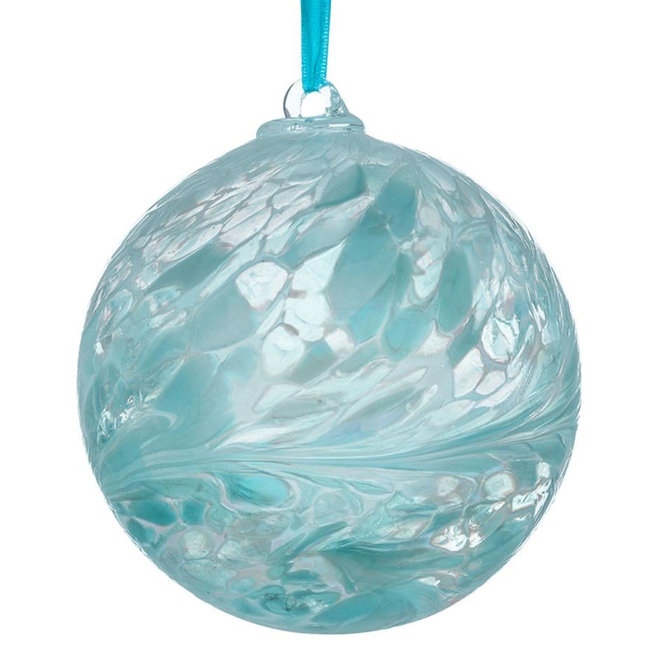 Glass Friendship Ball - Pastel Blue 15cm