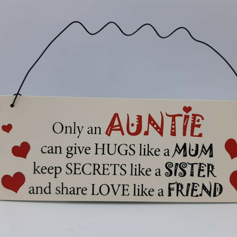 Hanging Auntie Plaque Wooden Sign