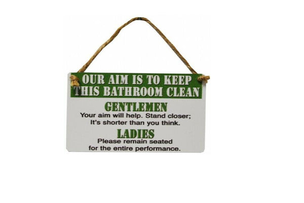 Toilet Rules Mini Metal Plaque Sign Bathroom Funny Home Humour Gift