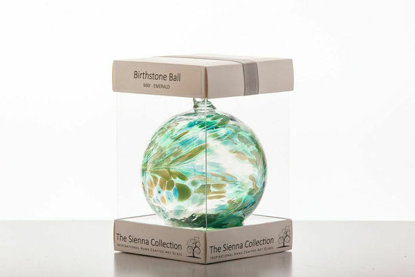 Sienna Glass Birthstone Ball 10cm- May