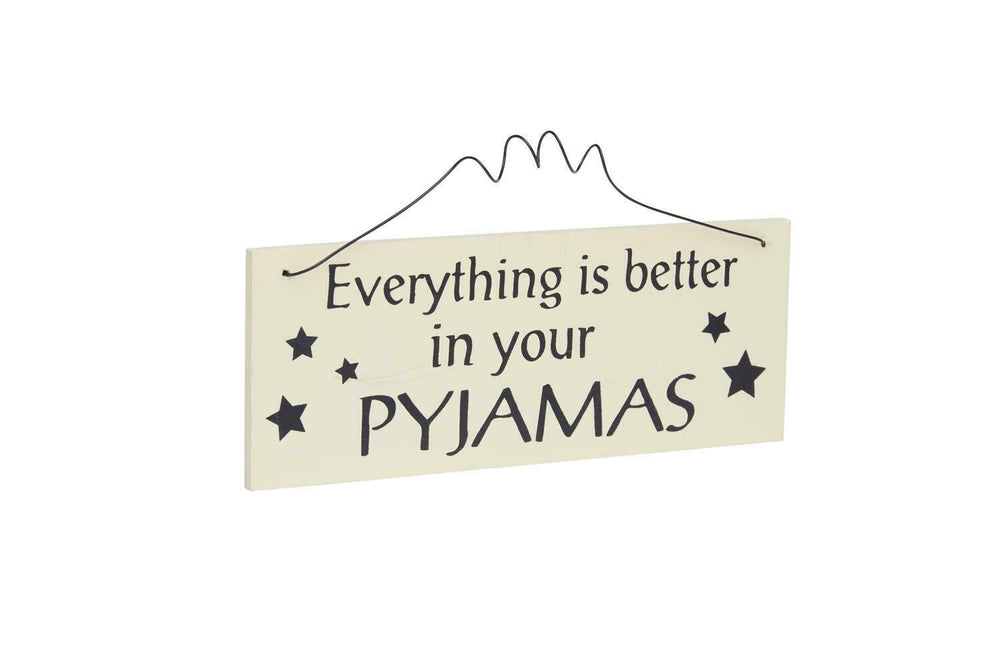 Hanging Cosy Pyjamas Plaque Wooden Wall Sign