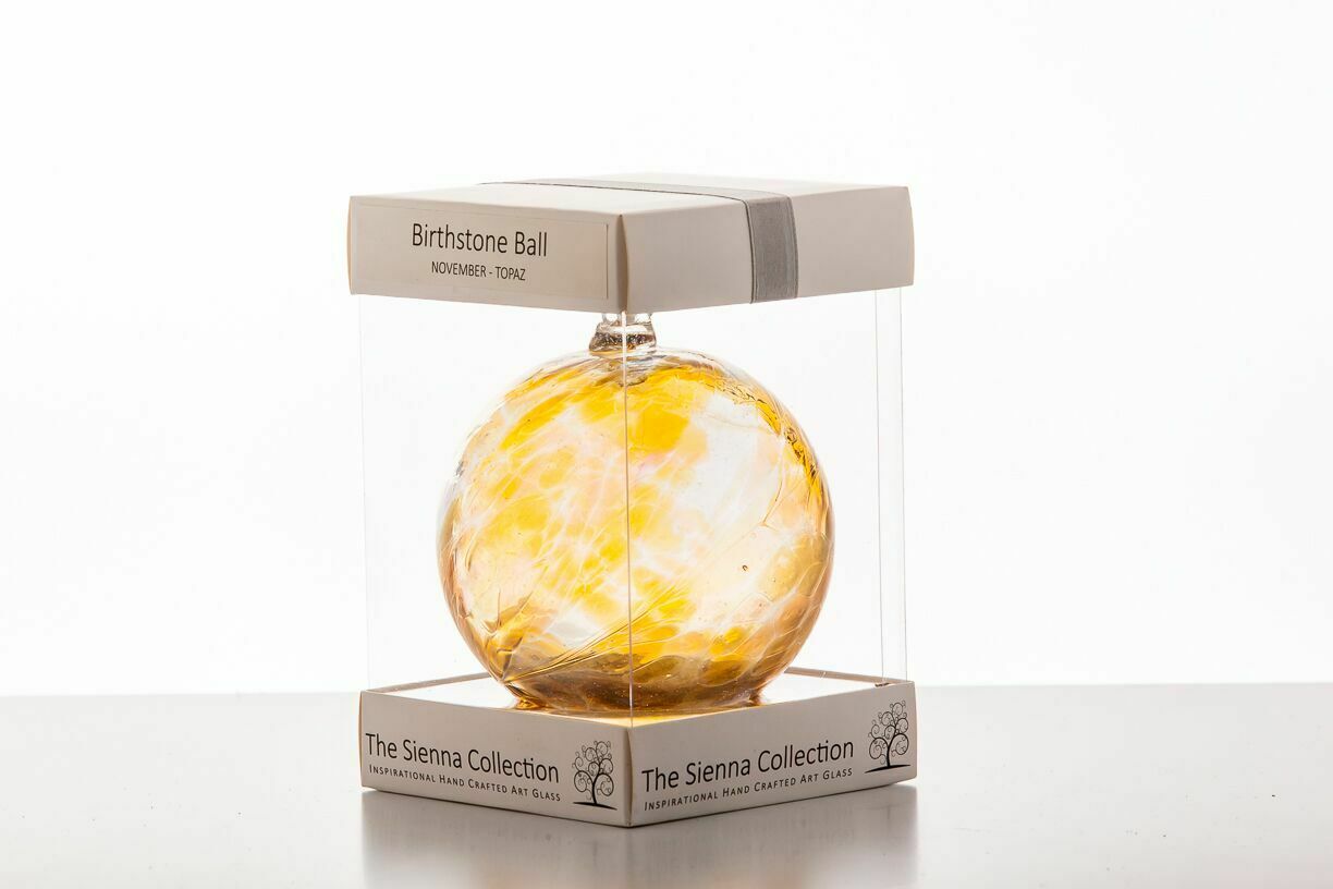 Sienna Glass Birthstone Ball 10cm- November