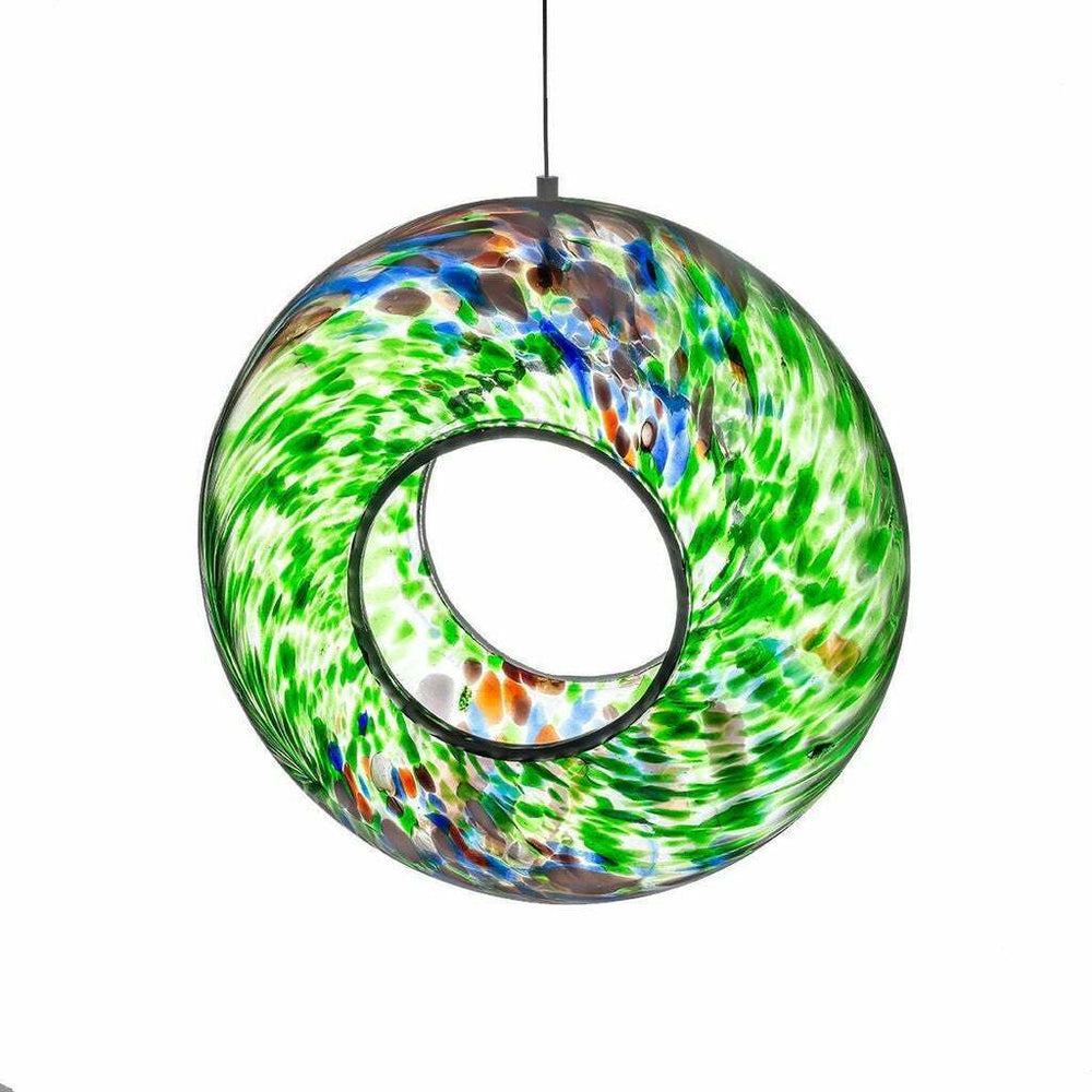 Glass Hanging Feeder - Green