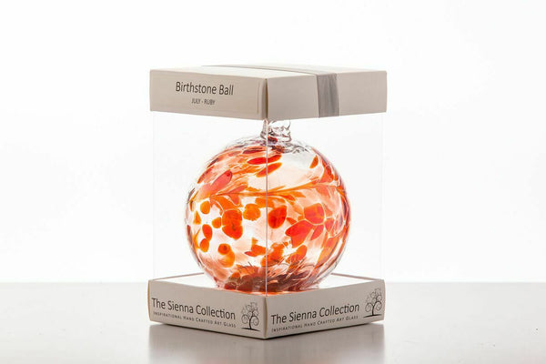 Sienna Glass Birthstone Ball 10cm- July