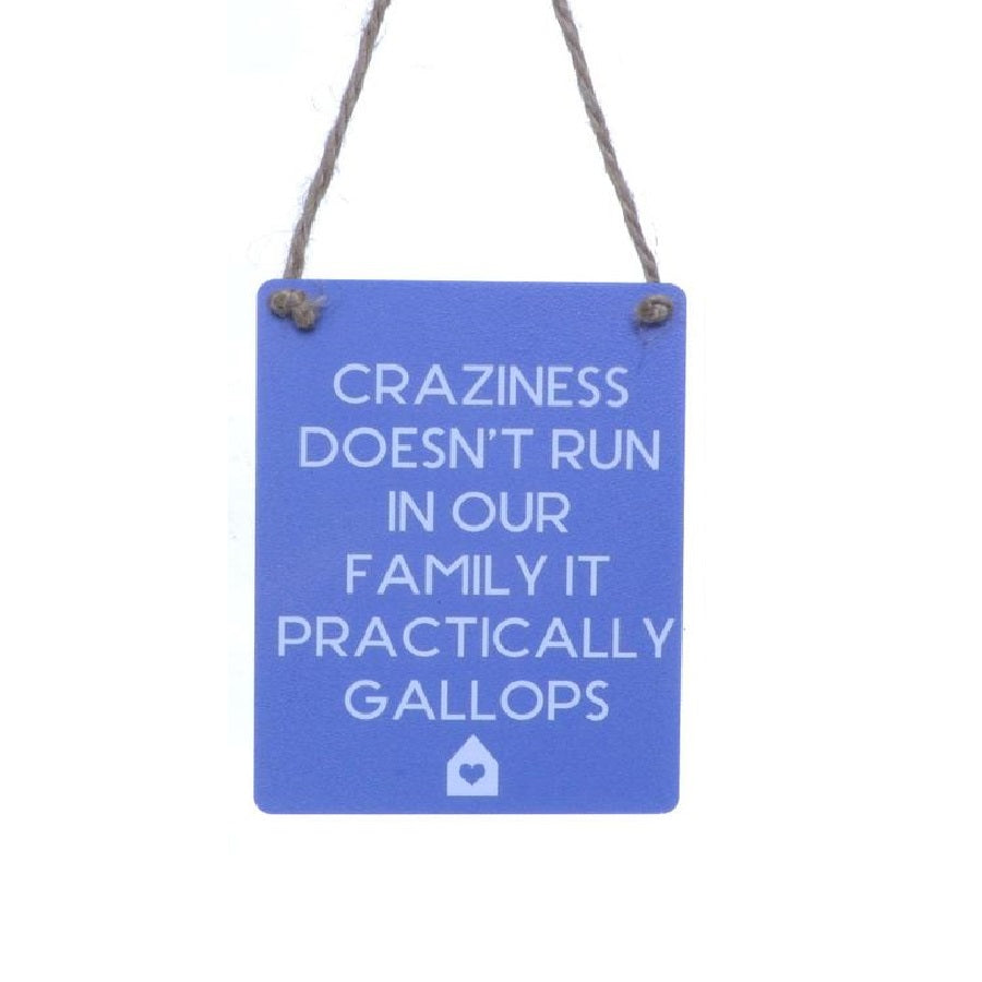 Mini Metal Sign - Crazy Family