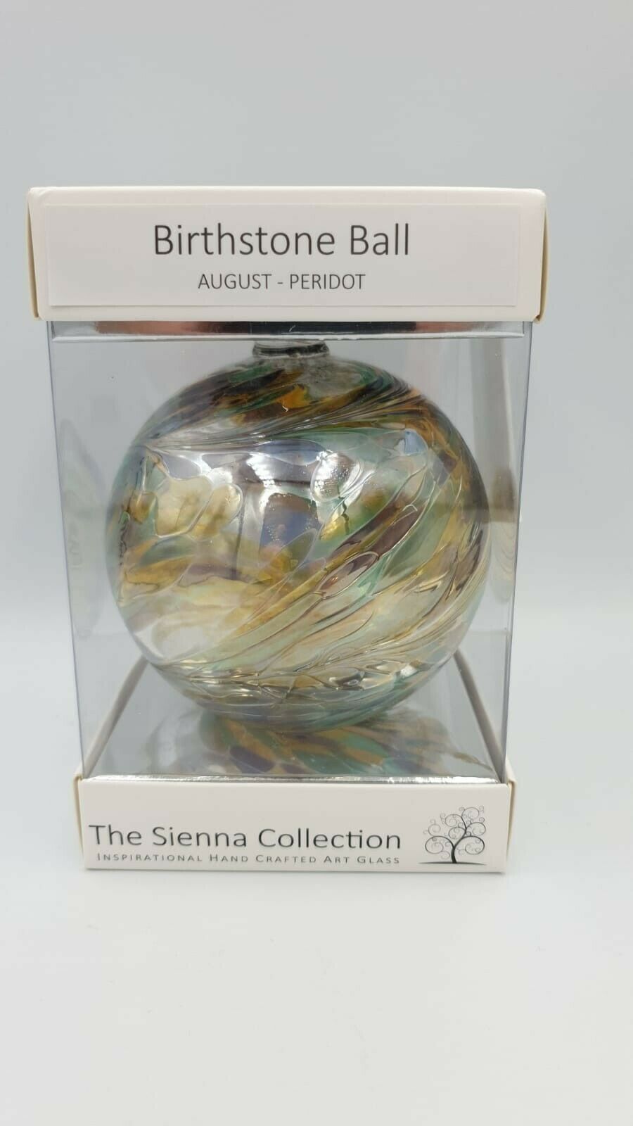 Sienna Glass Birthstone Ball 10cm- August