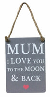 Mini Metal Sign - Mum Love to Moon