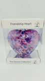 Glass Hanging Friendship Heart - Blue Pink 12cm