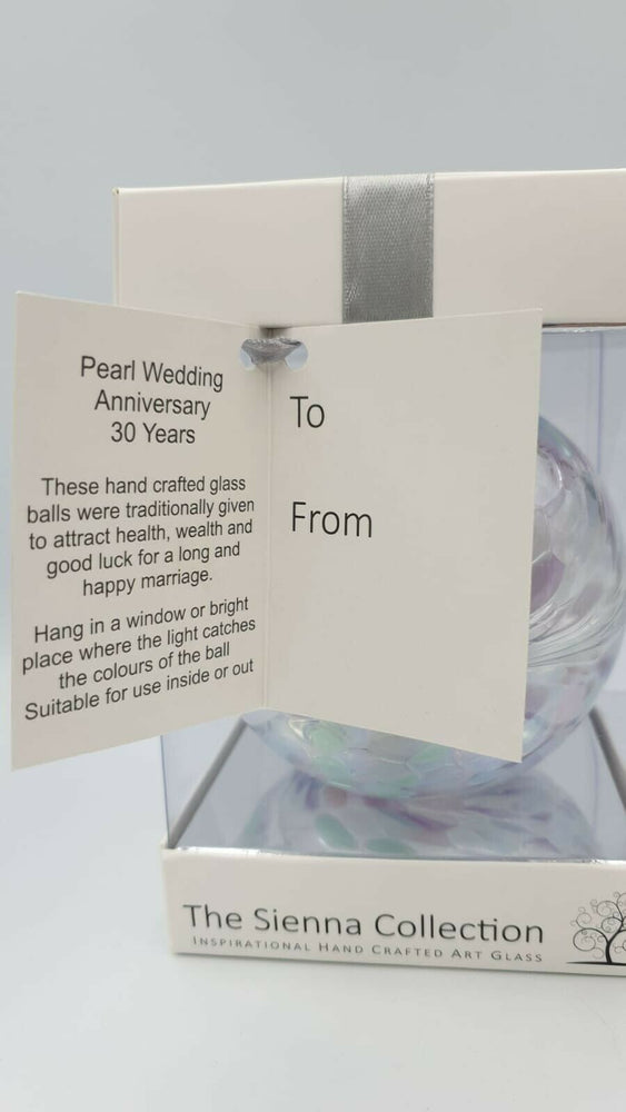 
                      
                        Pearl 30th Wedding Anniversary Sienna Glass Friendship Ball
                      
                    