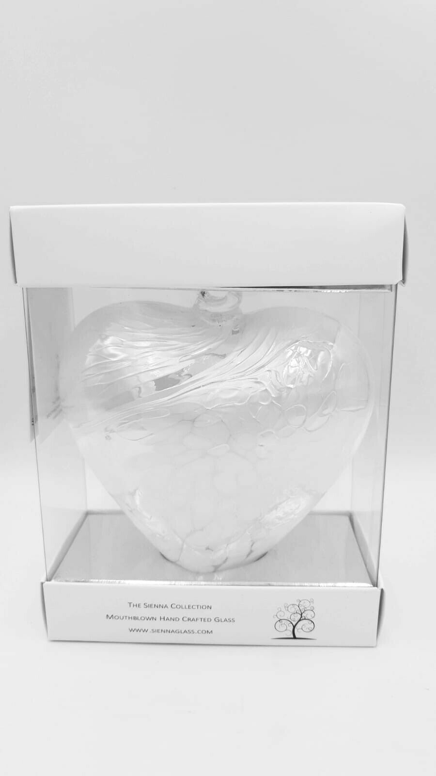 Glass Hanging Friendship Heart - White 12cm