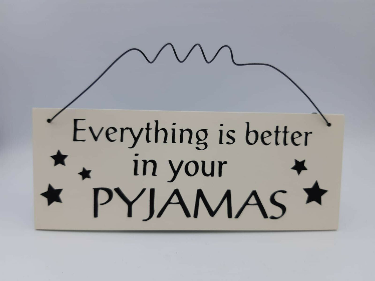 Hanging Cosy Pyjamas Plaque Wooden Wall Sign