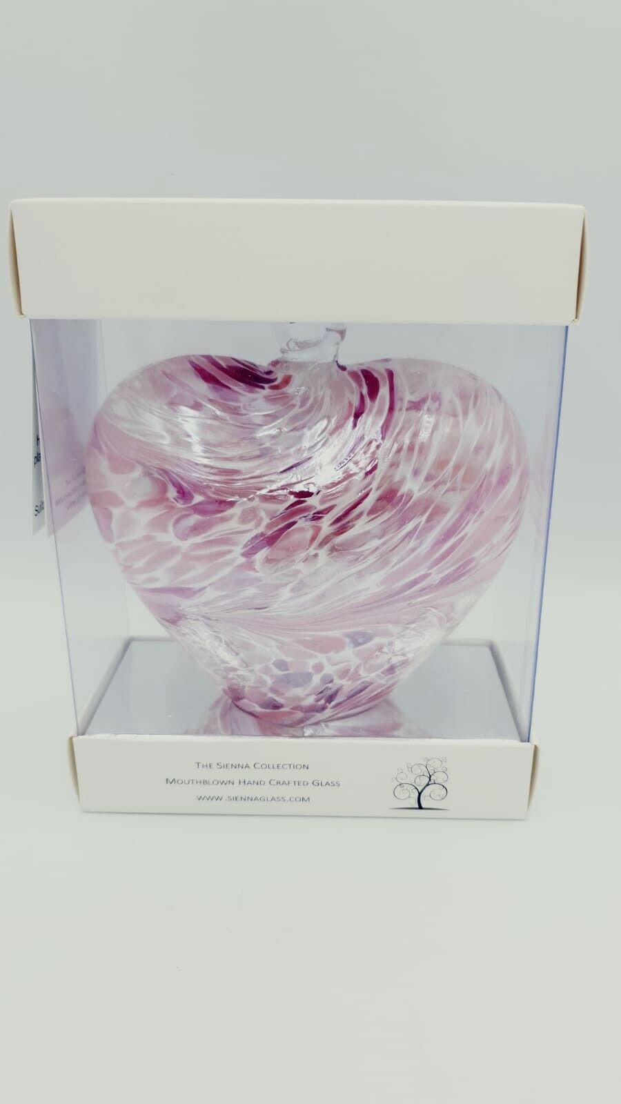 Glass Hanging Friendship Heart - Pastel Pink 12cm