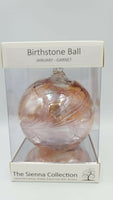 Sienna Glass Birthstone Ball 10cm- January