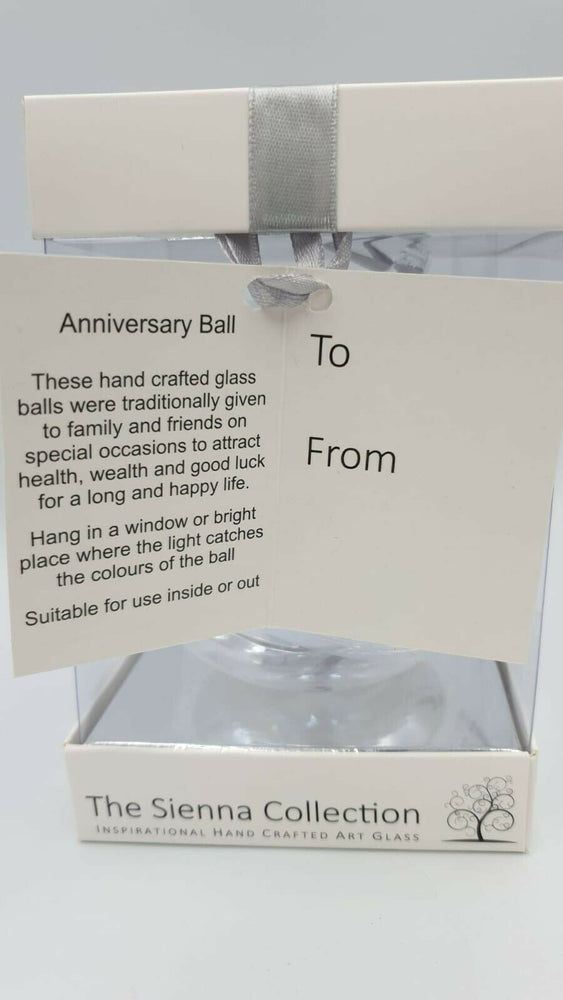 
                      
                        White Sienna Glass Friendship Ball Wedding Anniversary Gift Hanging Ornament
                      
                    