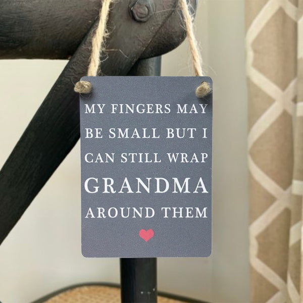 Mini Metal Sign - Grandma around Finger
