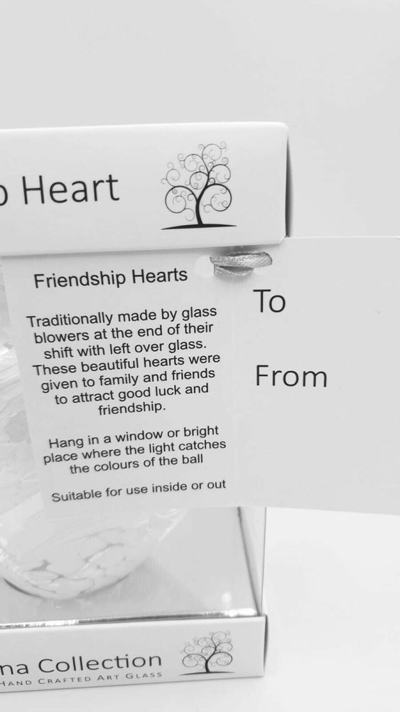 
                      
                        Glass Hanging Friendship Heart - White 12cm
                      
                    
