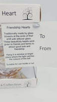 Glass Hanging Friendship Heart - Pastel Gold 12cm