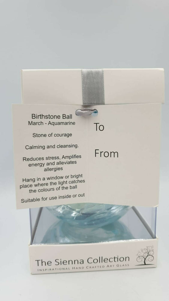 
                      
                        Sienna Glass Birthstone Ball 10cm- March
                      
                    