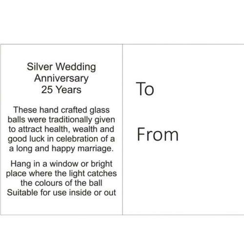 
                      
                        25th Wedding Anniversary Sienna Ball Silver
                      
                    