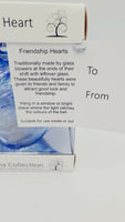 Glass Hanging Friendship Heart - Blue 12cm