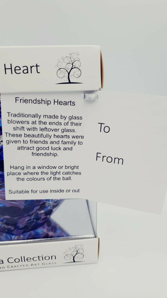 
                      
                        Glass Hanging Friendship Heart - Purple Blue 12cm
                      
                    