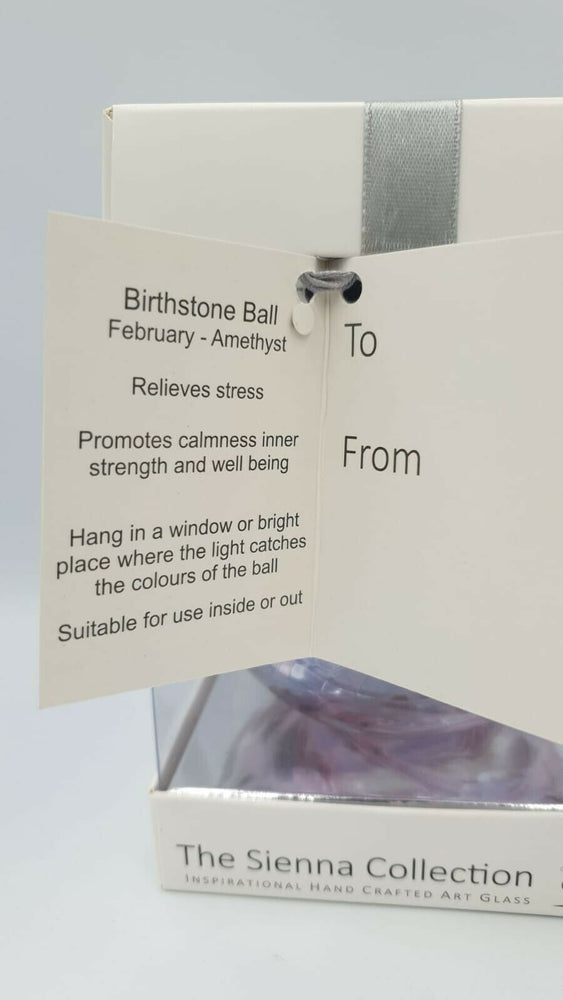 
                      
                        Sienna Glass Birthstone Ball 10cm- February
                      
                    