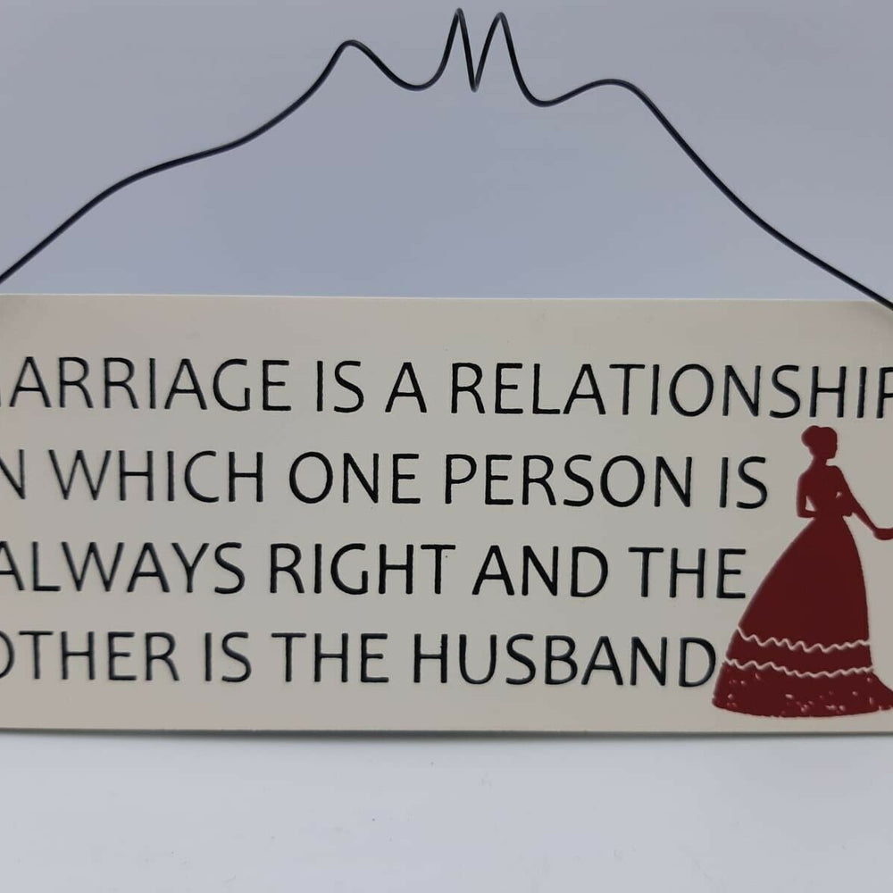 Hanging Humour Marriage Plaque