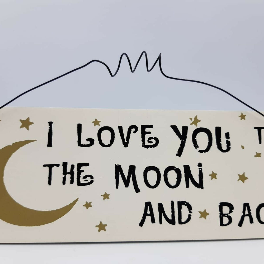 Hanging Love to Moon Back Plaque