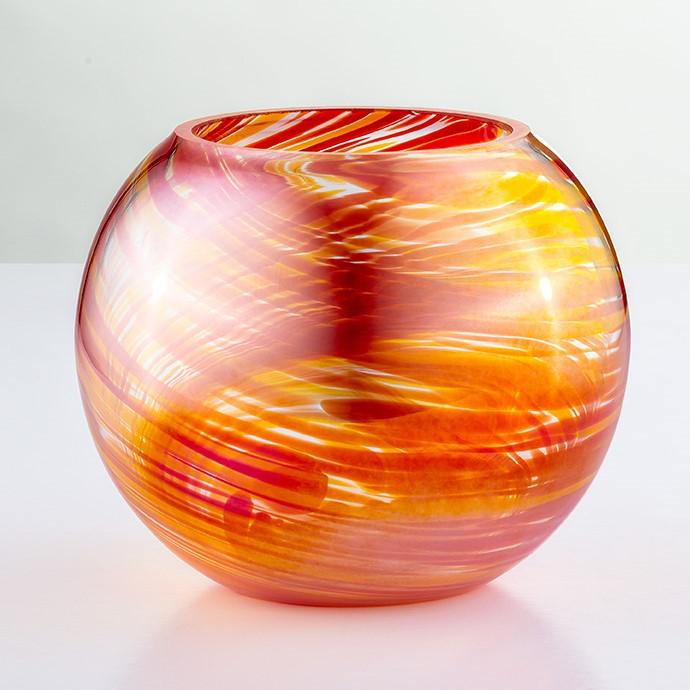 Tea Light / Candle Holder  - Orange / Red