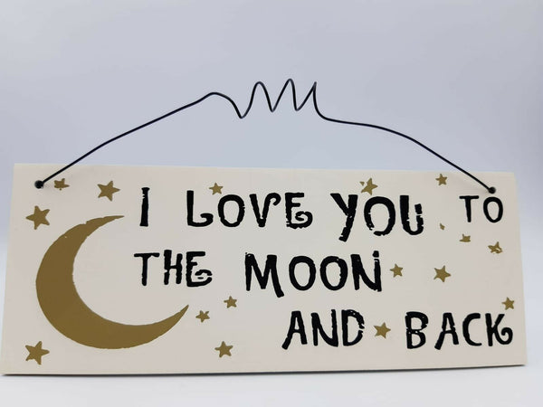 Hanging Love to Moon Back Plaque
